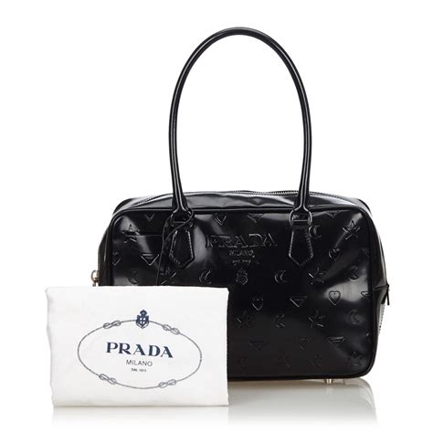 late embossed facing prada logo vintage bag|prada handbags 2010.